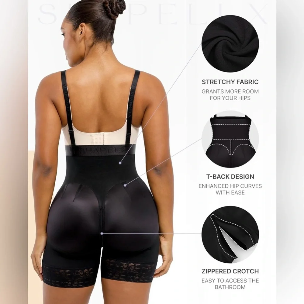 Elegant Black Bodysuit fajas Colombianas Moldeadoras body shaper 5XL - Picture 5 of 10